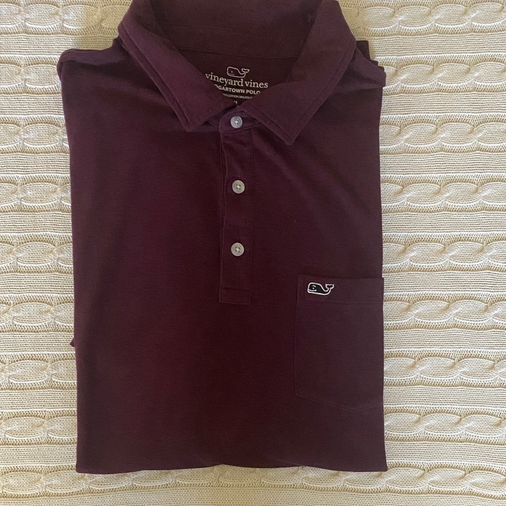 Vineyard Vines Men's Burgundy Polo Shirt